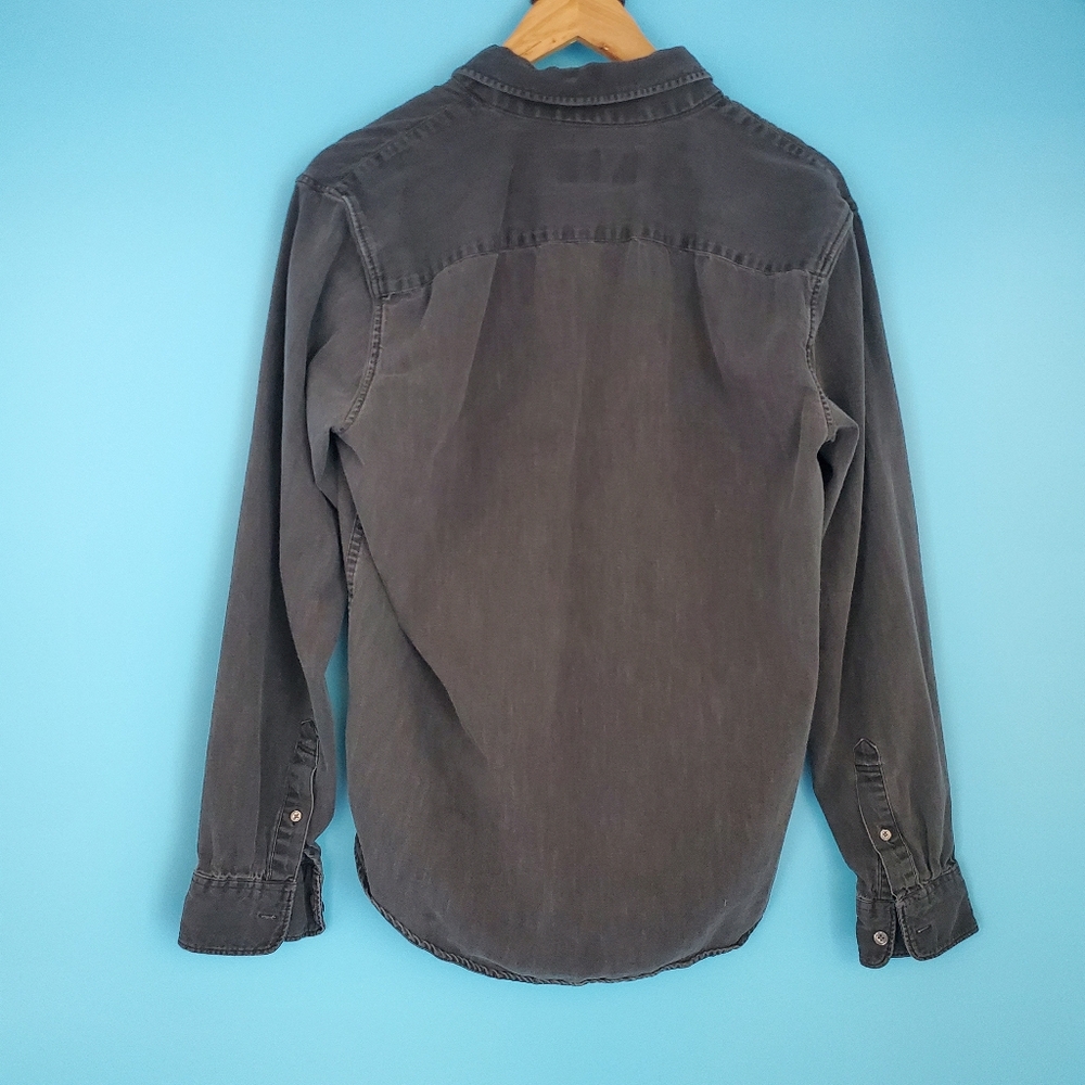 Abercrombie & Fitch Medium Black Denim Button Down Shirts - Picture 3 of 6